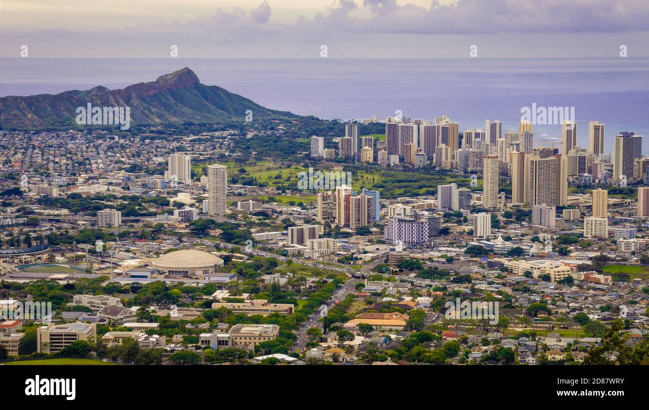 Skyline Von Honolulu Stockfoto