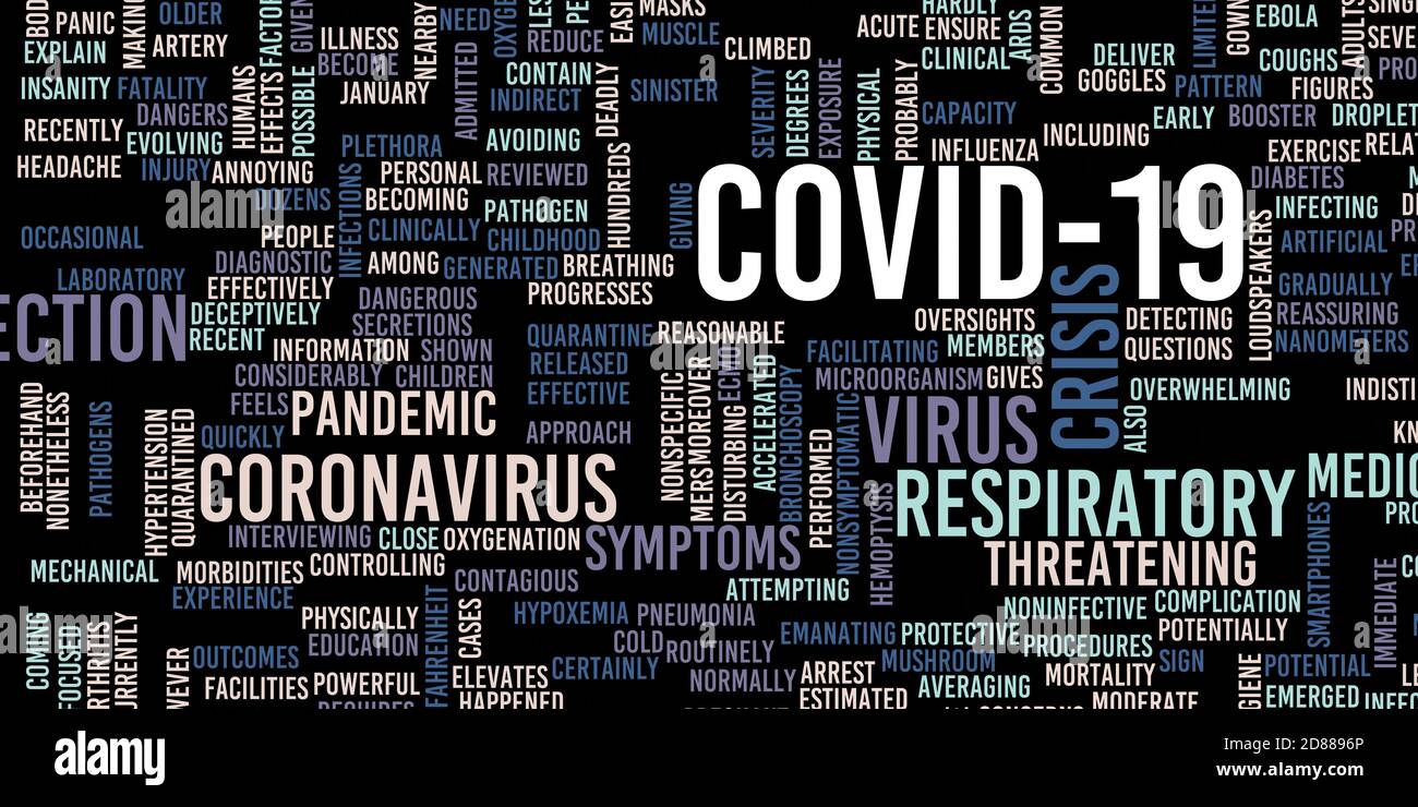 Covid-19 Krisenmanagement Informationen und Daten Hintergrund Stockfoto