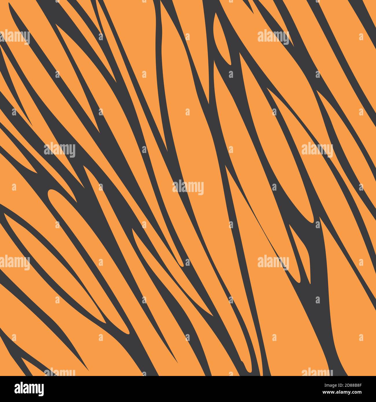 Hintergrund zum Bedrucken von Tieren auf einem orangen Hintergrund mit schwarzen Streifen. Zebra, Gepard, Leopard, Tiger Stock Vektor