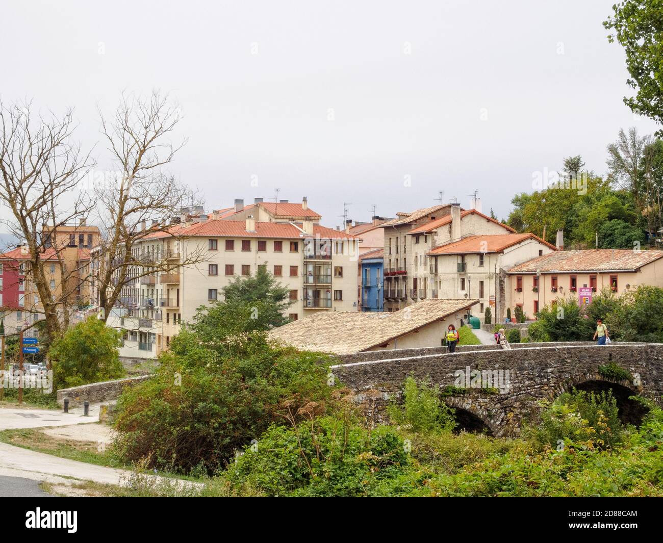 Anreise nach Trinidad de Arre durch den Fluss Ulzama, der Beginn einer vorwiegend in der Stadt zu Fuß nach Pamplona-Navarra, Spanien Stockfoto