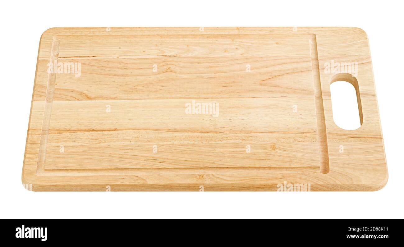Holzbrett isoliert auf weißem Hintergrund, Clipping Pfad Stockfoto