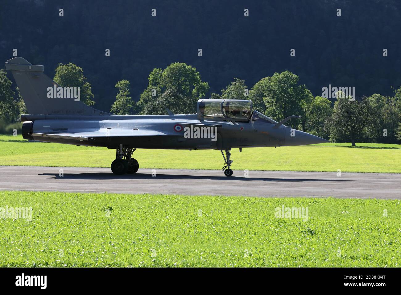 Mollis, Kanton Glarus (GL)/ Schweiz - August 16 2019: Dassault Rafale C, Kampfflugzeug der französischen Luftwaffe Stockfoto
