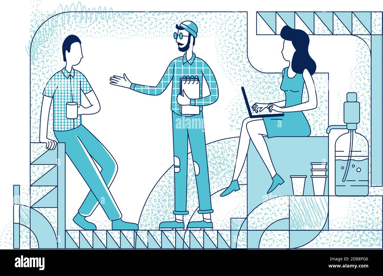 Kollegen bei Kaffeepause Silhouette Vektor Illustration Stock Vektor