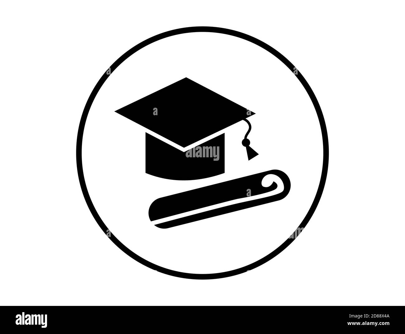 Education Symbol mit Abschlusshut und Zertifikat Papier Vektor-Vorlage Stock Vektor