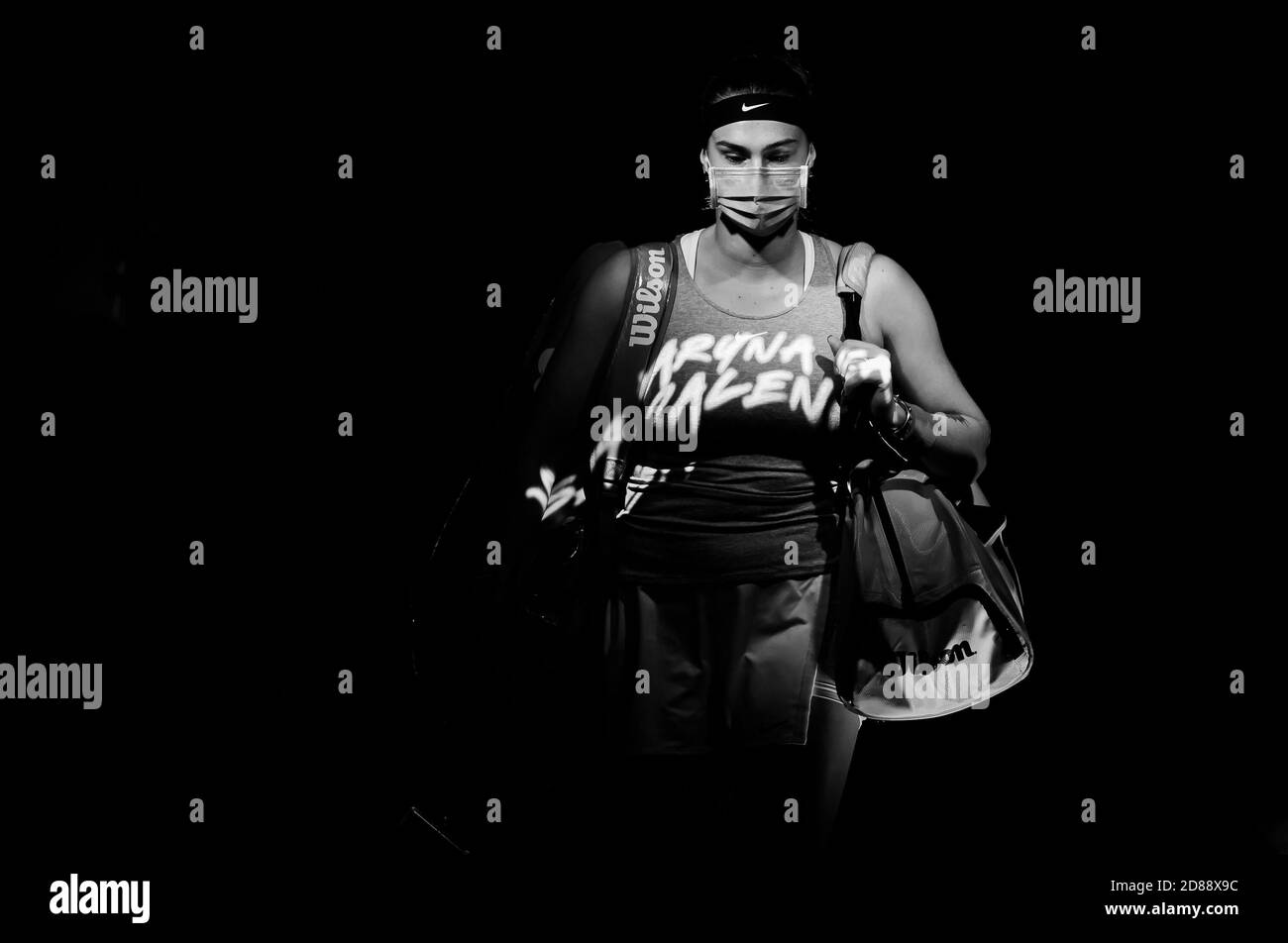 Aryna Sabalenka von Belarus im Kampf gegen Cori Gauff von Die Vereinigten Staaten während der zweiten Runde am 2020 J&T Banka Ostrava Open WTA Premier C Stockfoto