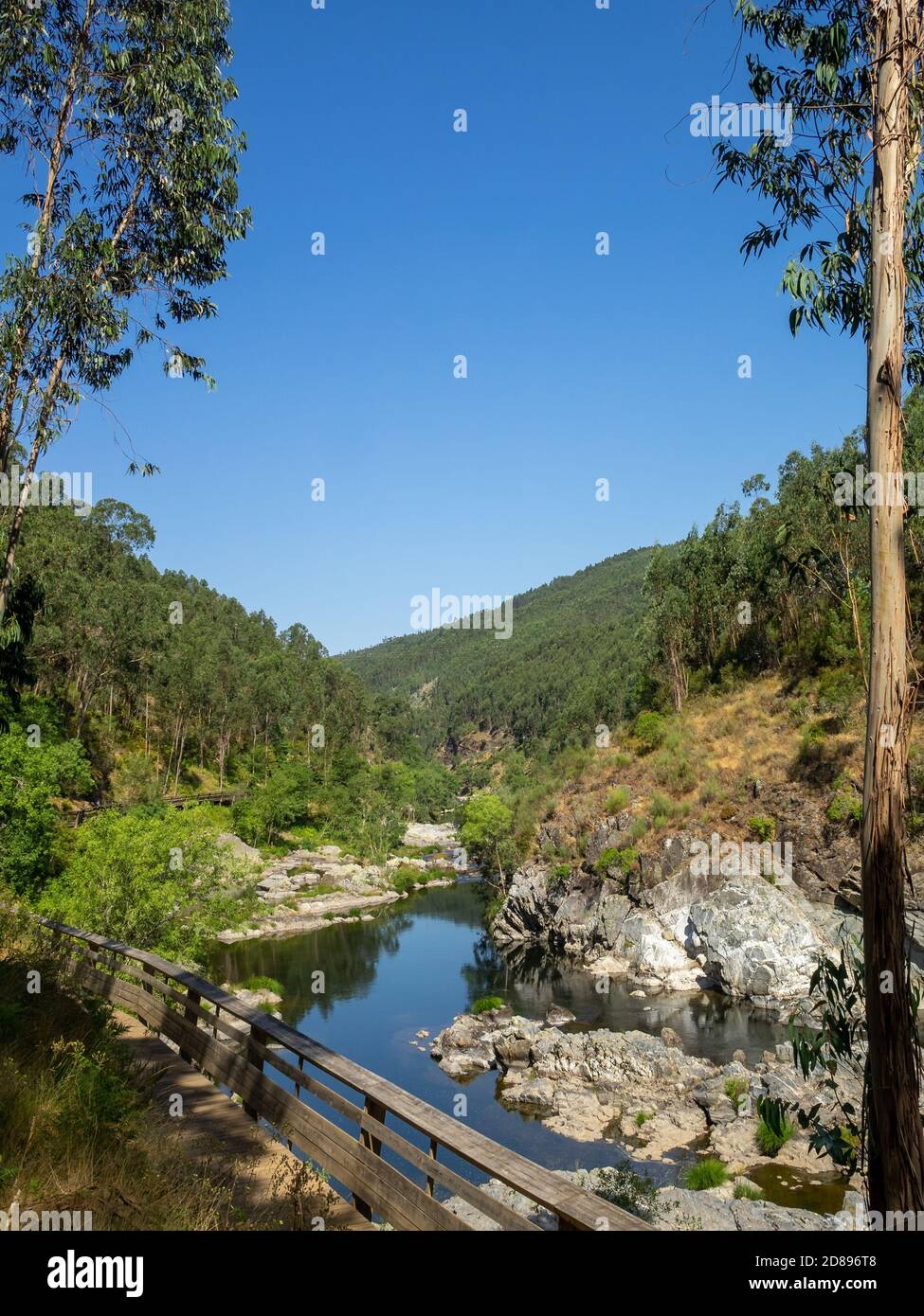 Passadiços do Paiva Holzsteg entlang des wilden Flusses Paiva Schlucht Stockfoto