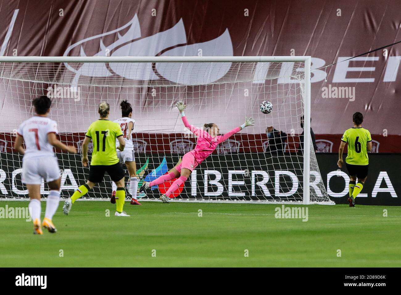 Tor von Vicky Losada aus Spanien während der UEFA Women's Euro 2022, Qualifying Fußballspiel zwischen Spanien und Tschechien am 23. Oktober 2020 bei L C Stockfoto