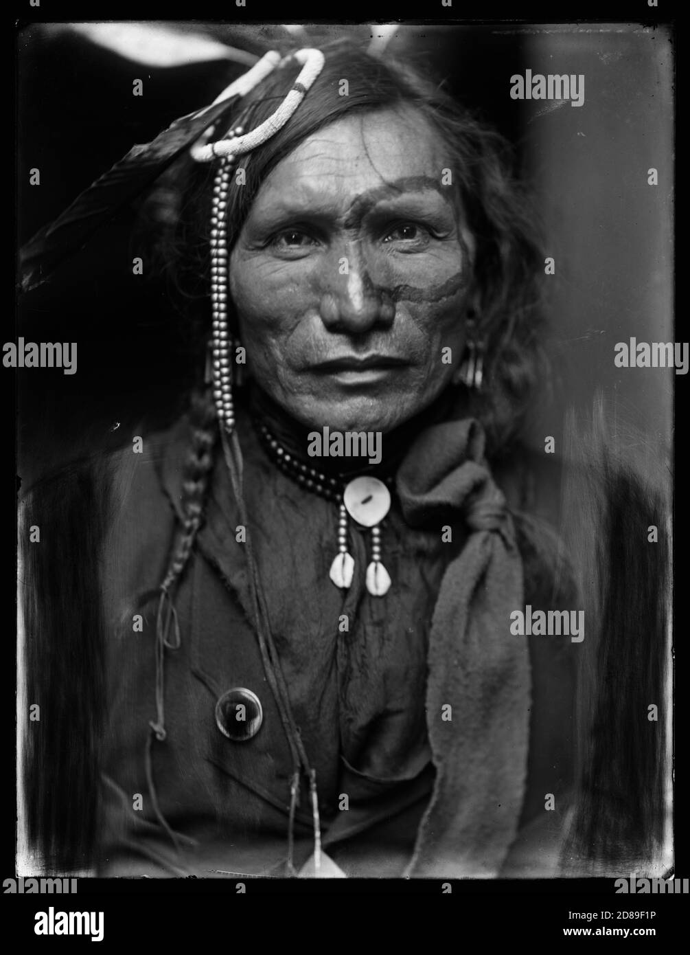 Indianisches Porträt, Iron White man, ein Sioux-Indianer aus Buffalo Bills Wild West Show Stockfoto