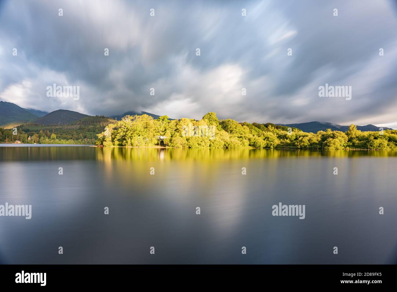 Derwentwater Moody Skies Stockfoto