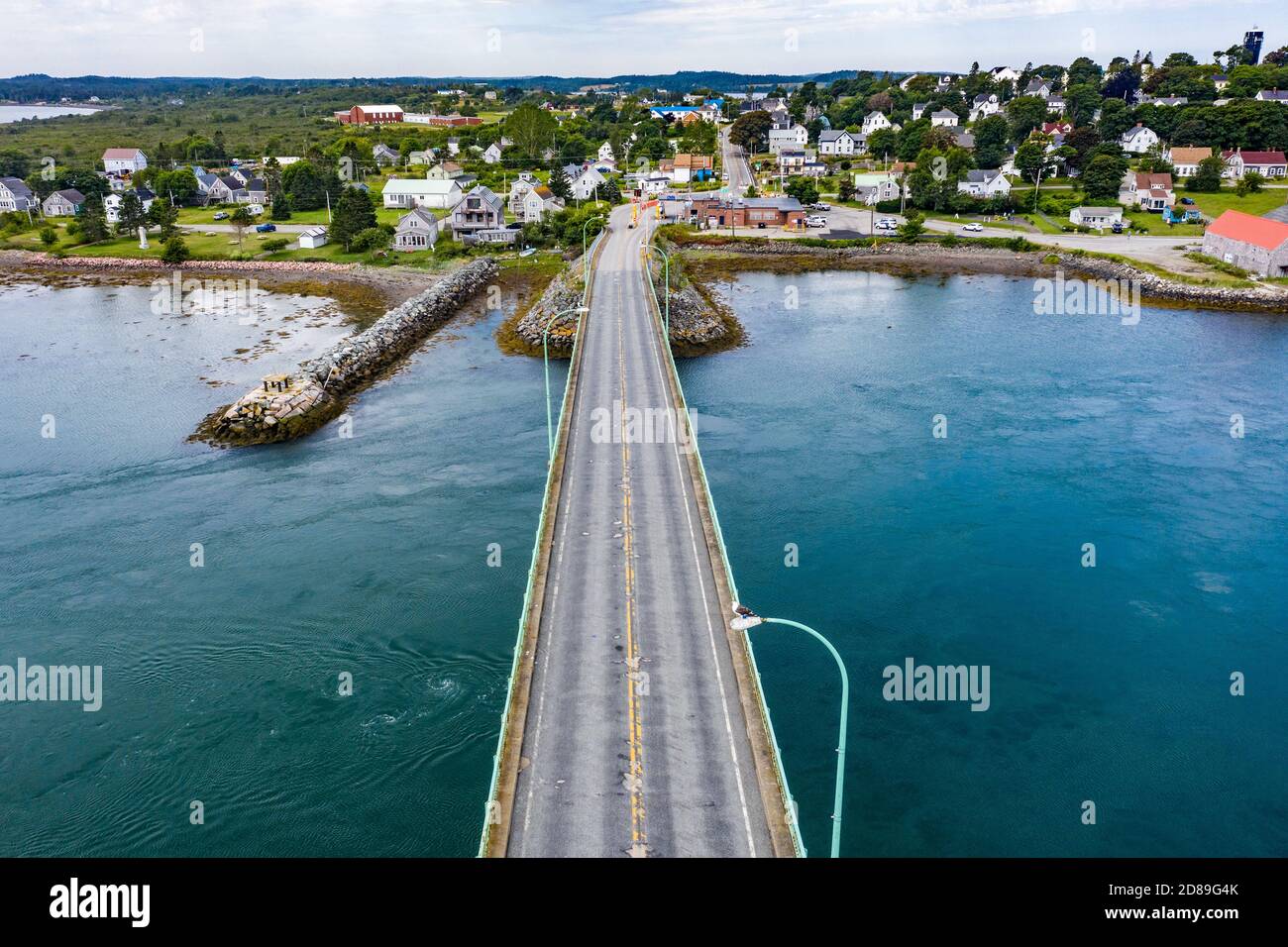 US Zoll und Grenzschutz, USA - Kanada Grenzübergang während COVID-19, Lubec, Maine, USA Stockfoto