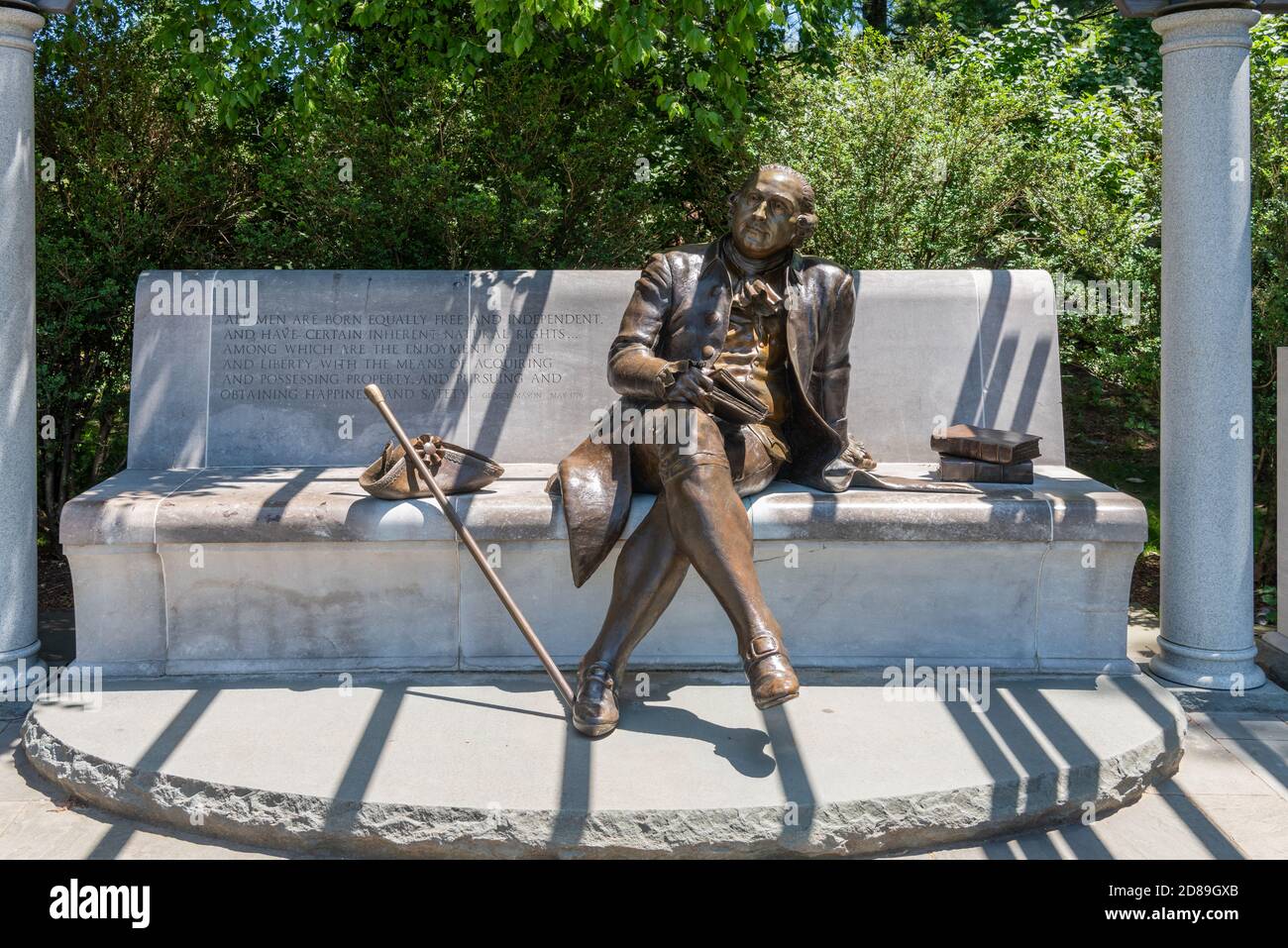 Das Denkmal für George Mason, den Autor von Amerikas erstem Gesetzentwurf, im West Potomac Park, Washington DC Stockfoto