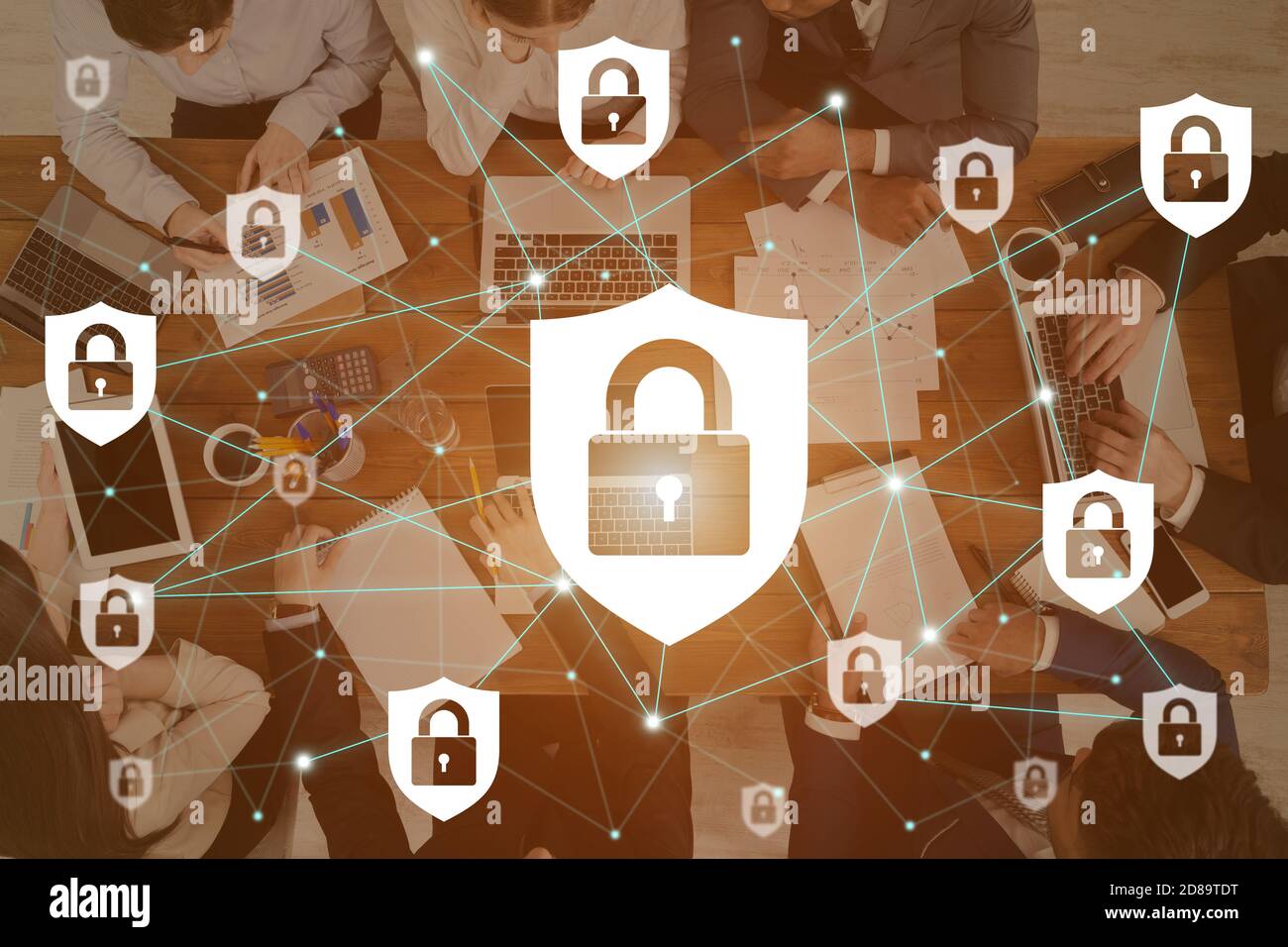 Business-Projekt in großen Unternehmen und Cyber-Sicherheit Stockfoto