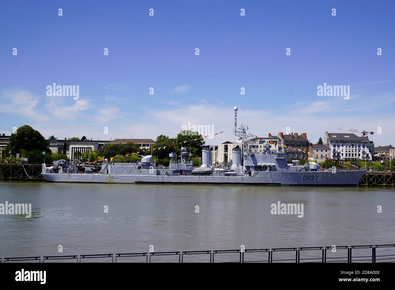 Nantes , loire atlantique / Frankreich - 10 10 2020 : nantes Militärboot Name Le Maillé-Brézé geparkt am Dock in der Stadt Kai Stockfoto