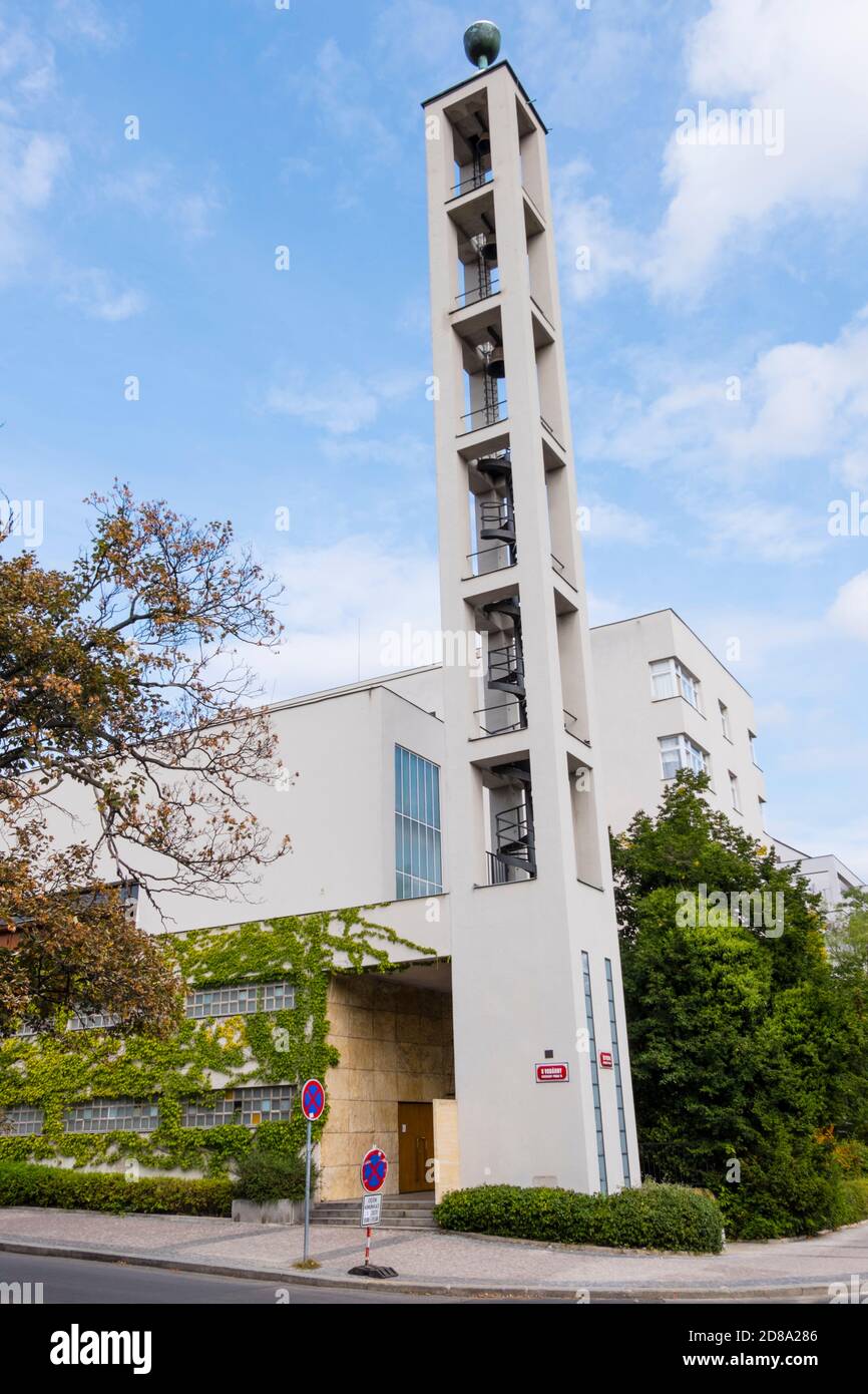 Husův sbor na Vinohradech, Hussitenkirche, Vinohrady, Prag, Tschechische Republik Stockfoto