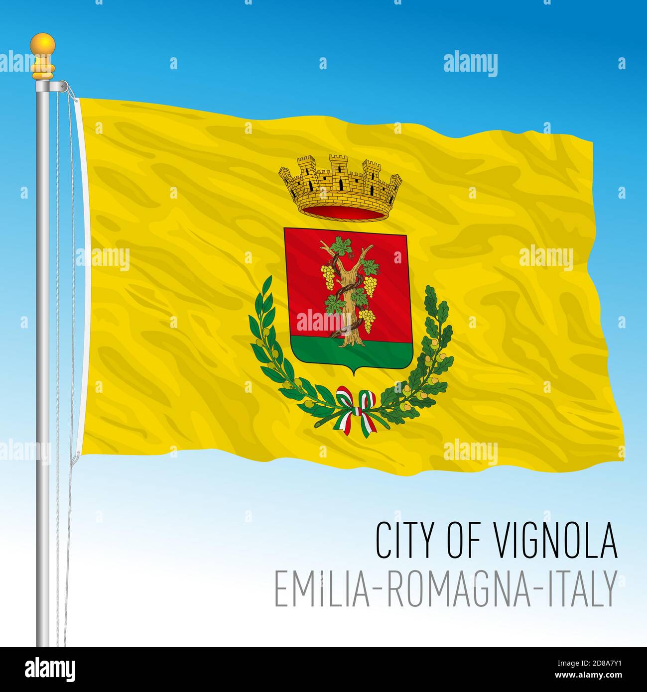 Vignola Stadt Gemeindeflagge, Emilia Romagna, Italien, Vektor-Illustration Stock Vektor