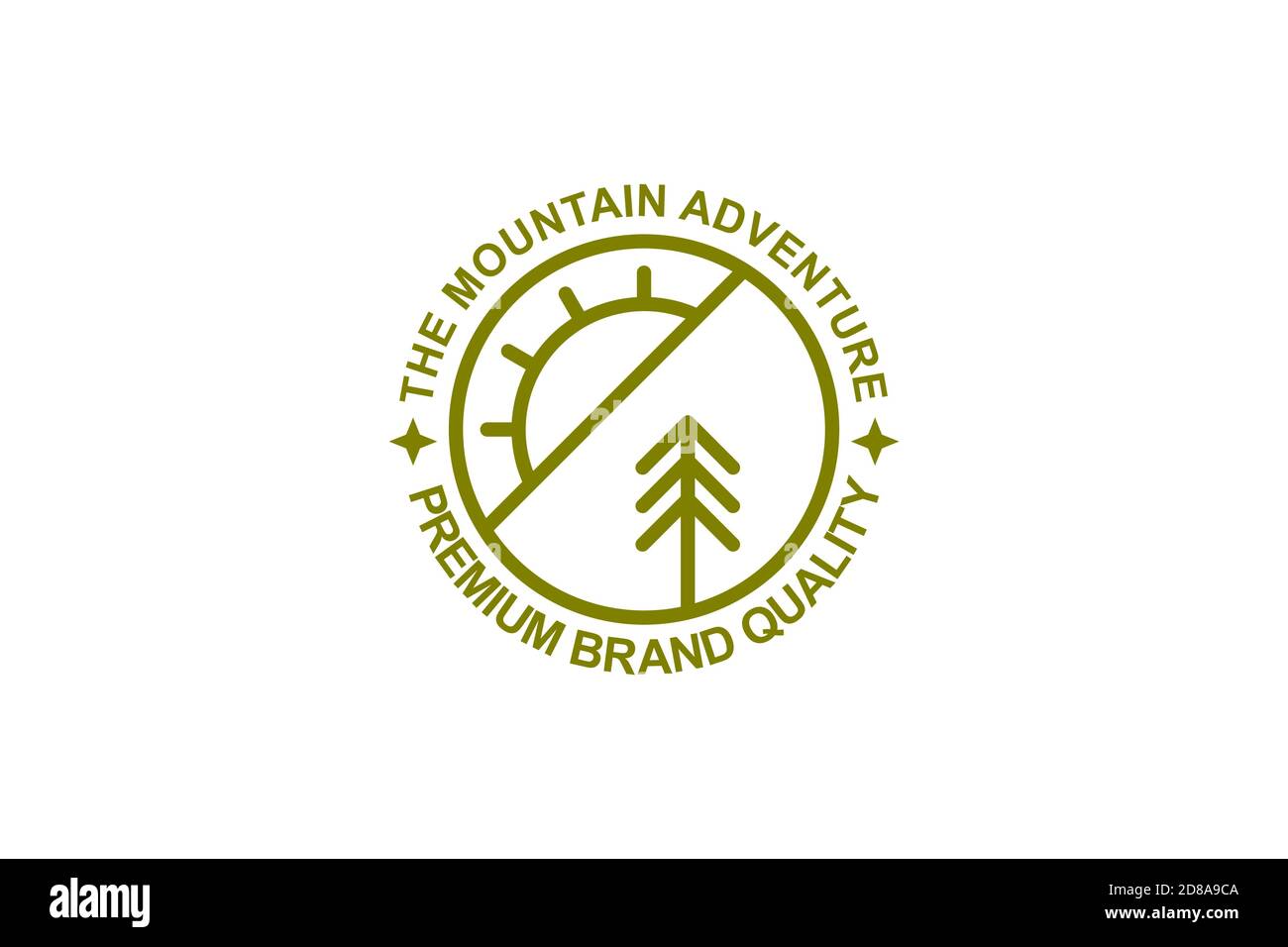 Line Art vintage Berg Logo, Abzeichen und Emblem. Stock Vektor