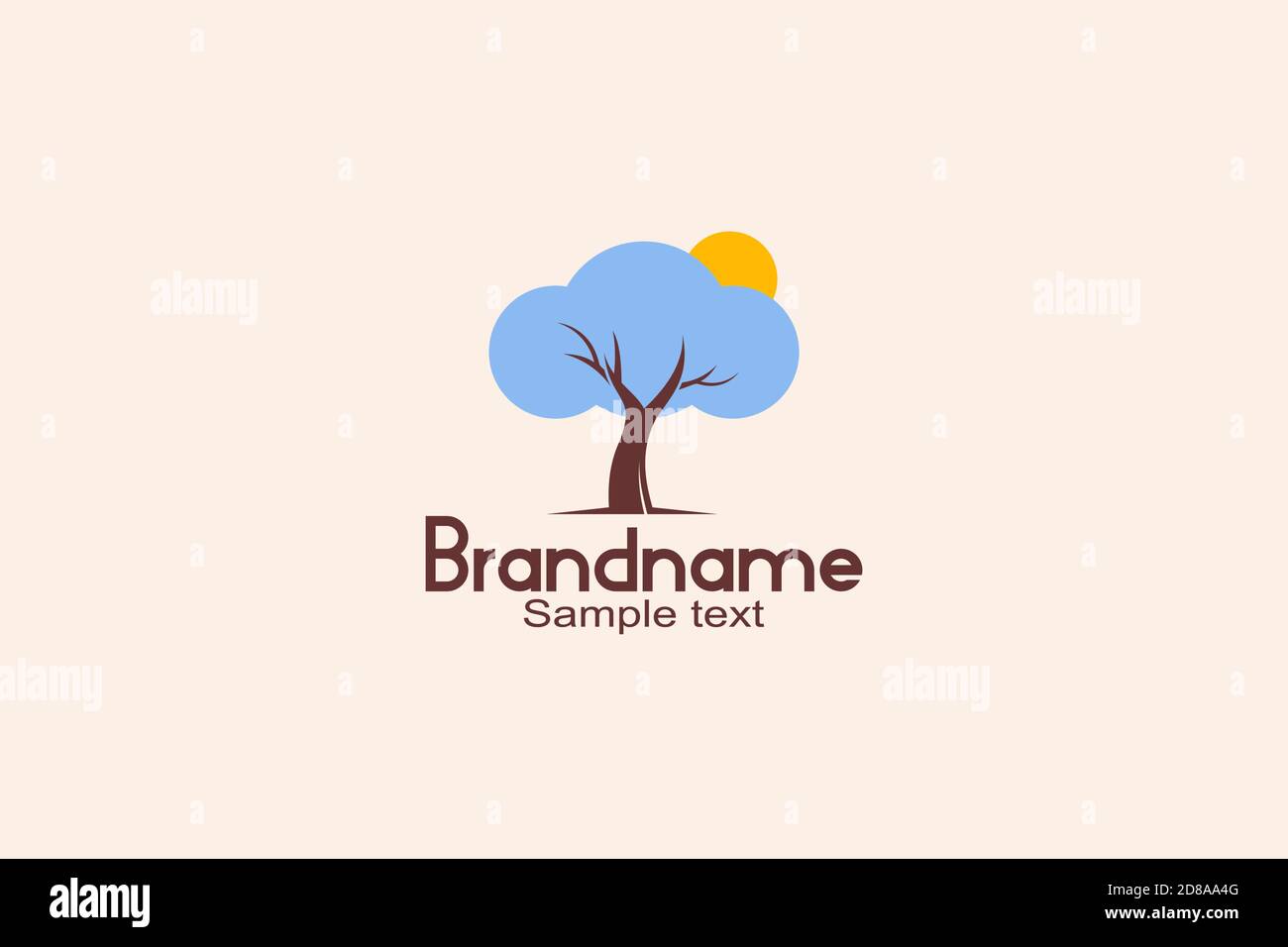 Tree Cloud Logo Design Konzept Stock Vektor