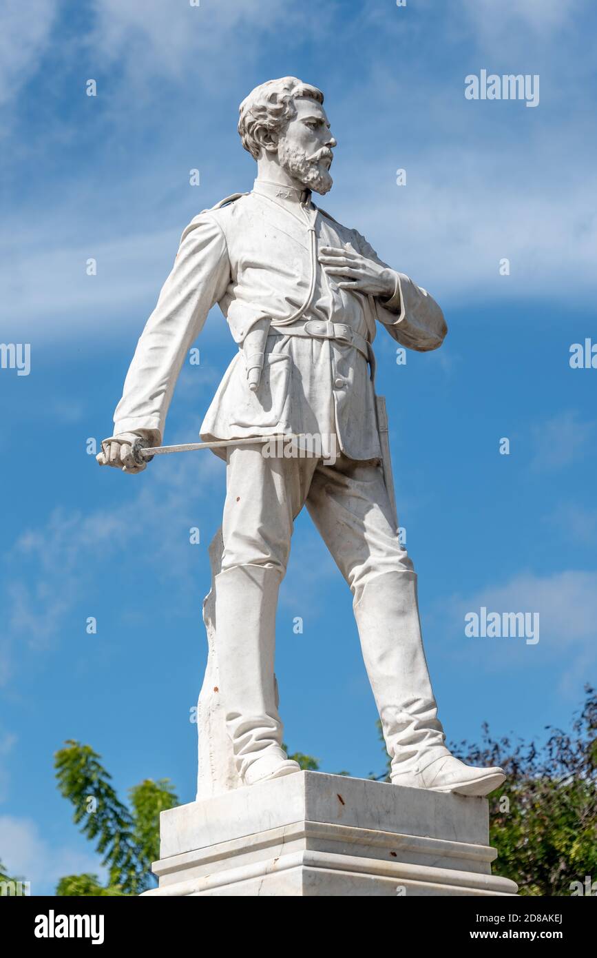 Julio Grave de Peralta, Marmorskulptur Statue, Holguin, Kuba Stockfoto