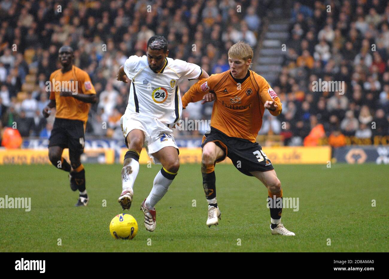 Wolverhampton Wanderers / Leeds United, 24. Februar 2007. Andy Keogh und Rui Marques Stockfoto