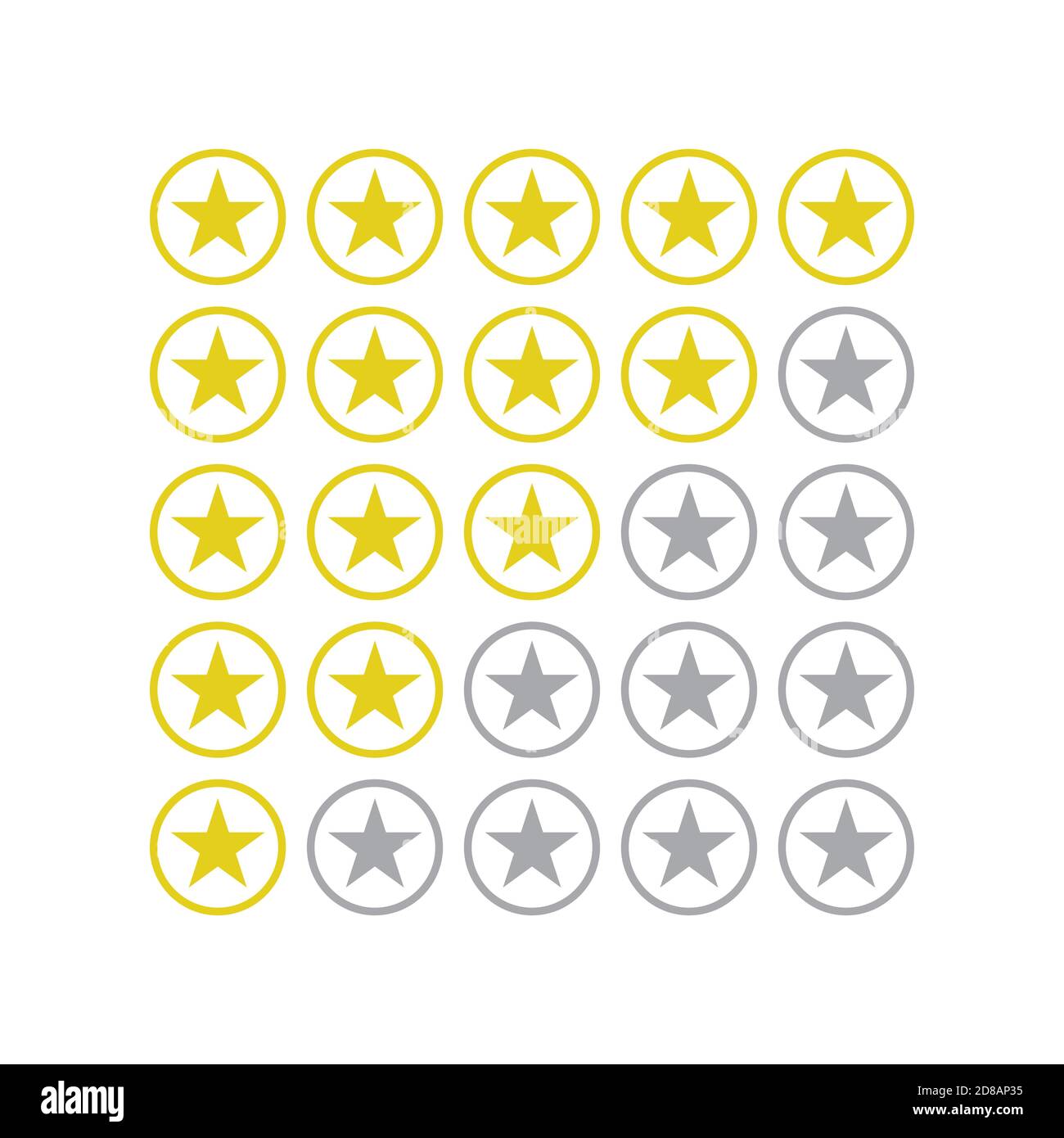 5 Sterne Bewertung Kundenbewertung Symbol Vektor Illustration Stock Vektor