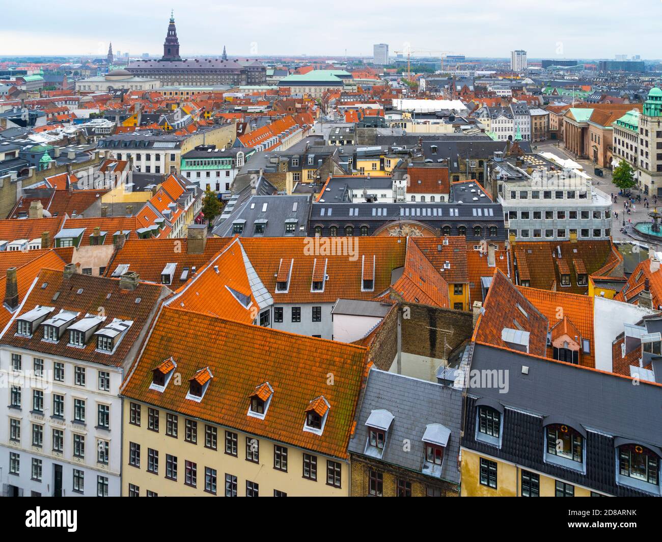 Blick von der Kathedrale Kirche unserer Lieben Frau, Kopenhagen, Dänemark, Europa Stockfoto