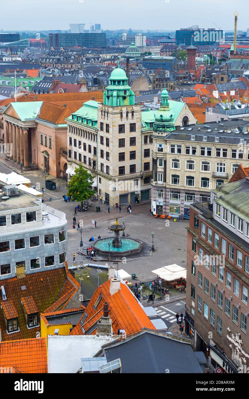 Blick von der Kathedrale Kirche unserer Lieben Frau, Kopenhagen, Dänemark, Europa Stockfoto