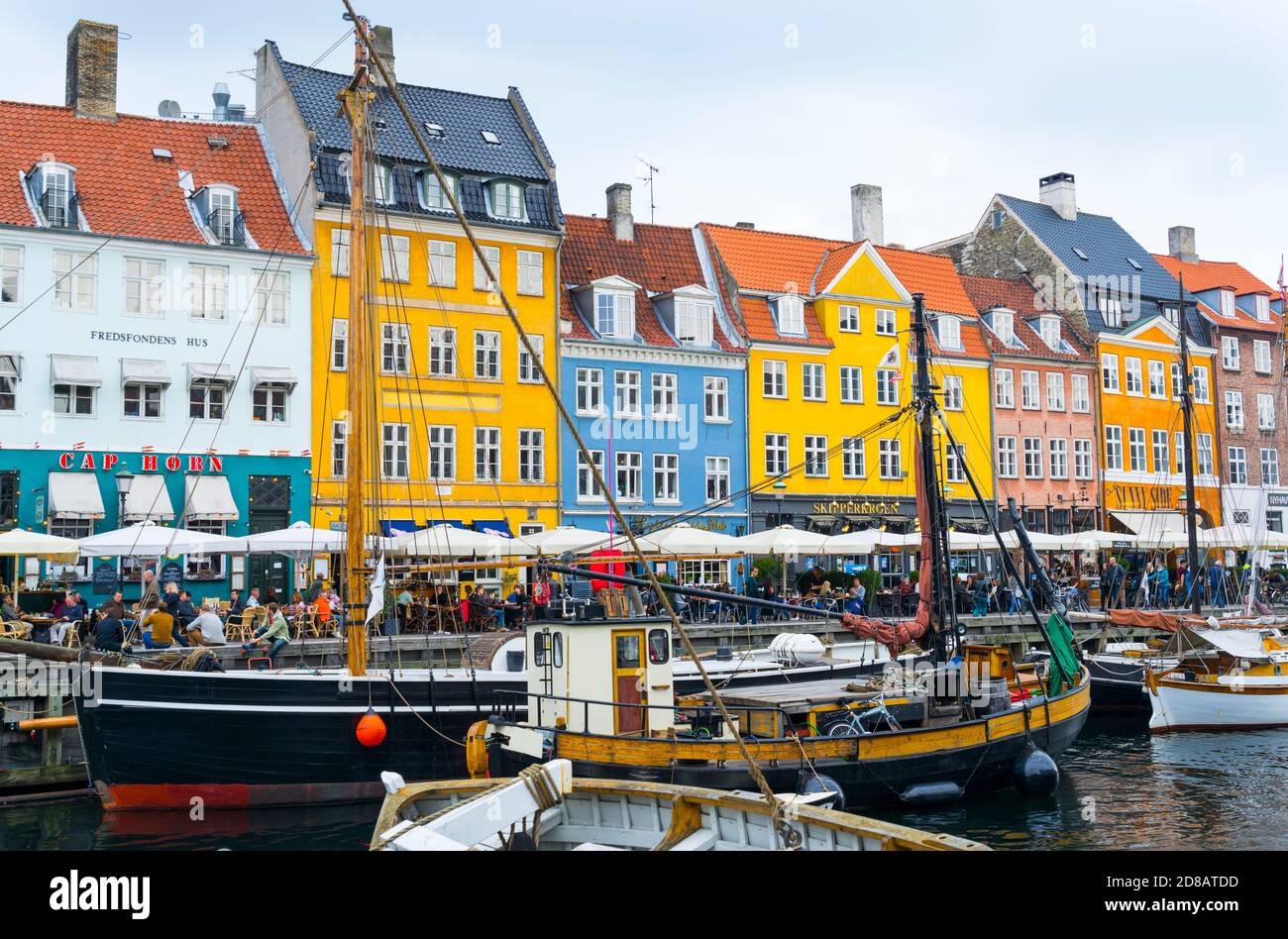 Nyhavn (New Harbour), Kopenhagen, Dänemark, Europa Stockfoto