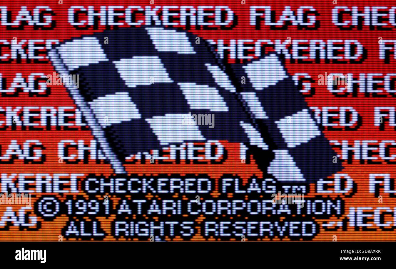 Karierte Flagge - Atari Lynx Videogame - nur für redaktionelle Verwendung Stockfoto
