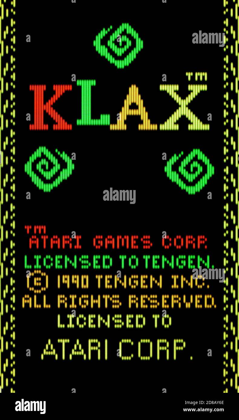 Klax - Atari Lynx Videogame - nur für redaktionelle Verwendung Stockfoto