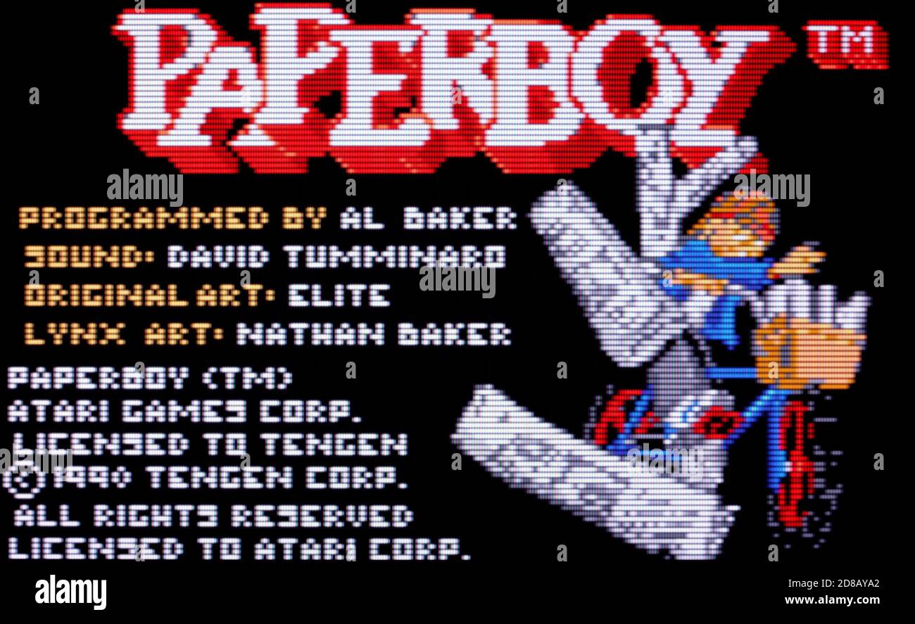 Paperboy - Atari Lynx Videogame - nur für redaktionelle Verwendung Stockfoto