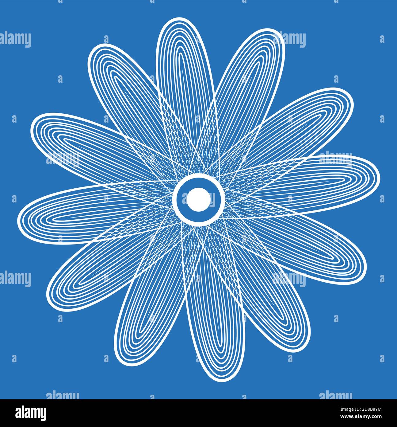 vektor lineare stilisierte weiße Blume Stock Vektor