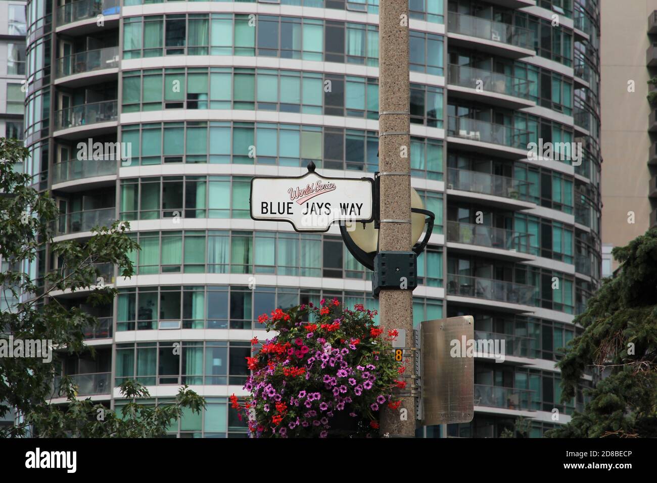 Straßenschild in Blue Jays Way, Toronto, Kanada Stockfoto