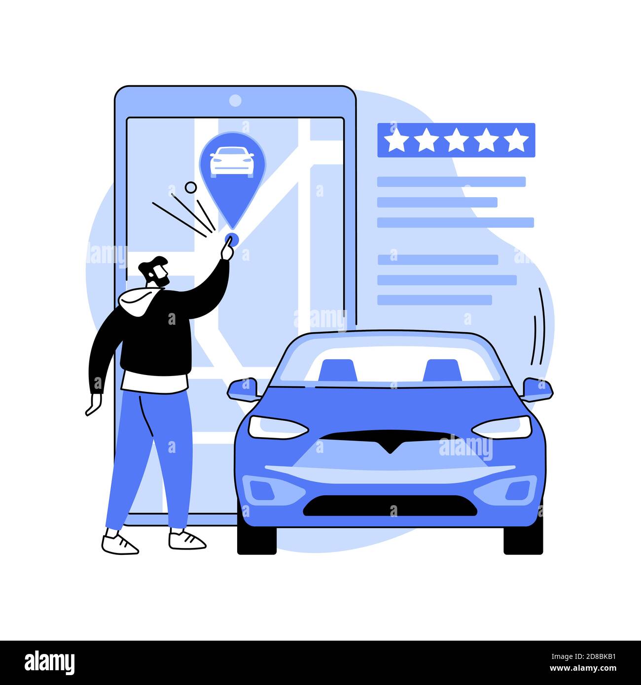 Carsharing Service abstrakte Konzept Vektor Illustration. Stock Vektor