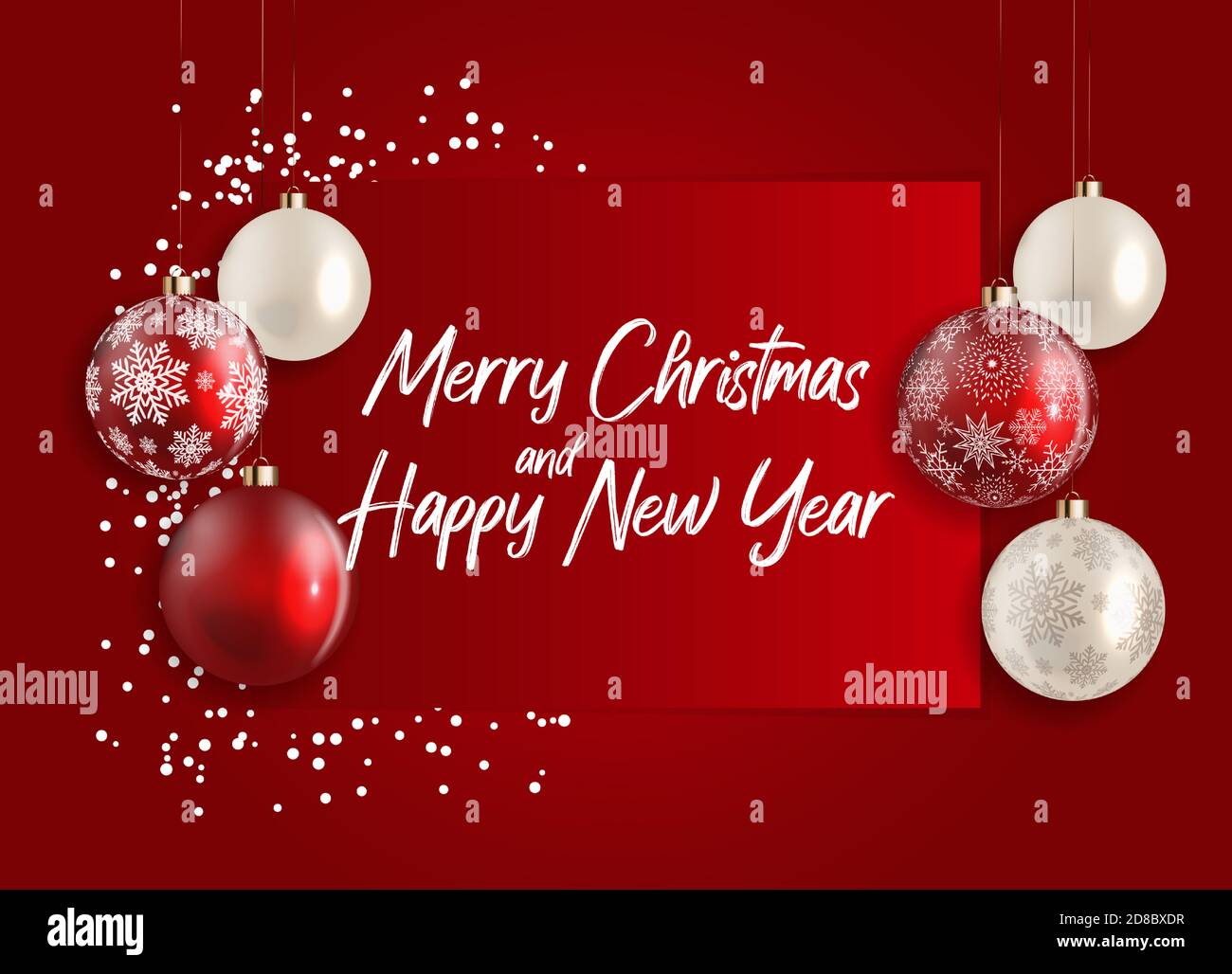 Weihnachten Neujahr und Frohe Weihnachten Hintergrund. Vektorgrafik EPS10 Stock Vektor