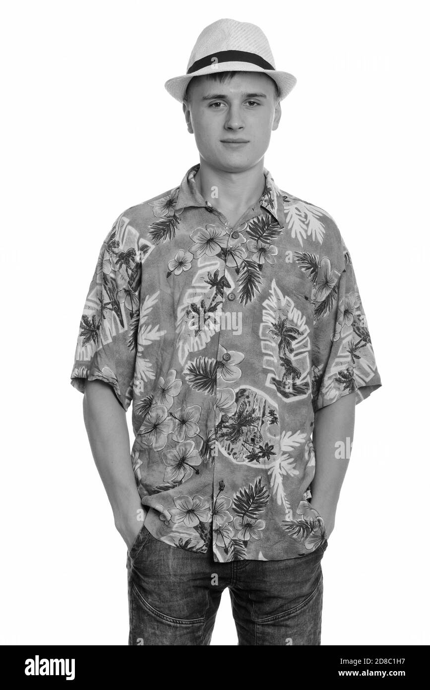 Porträt der jungen schönen touristischen Mann bereit für Ferienhäuser Stockfoto Porträt der jungen schönen touristischen Mann bereit für Ferienhäuser Stockfoto