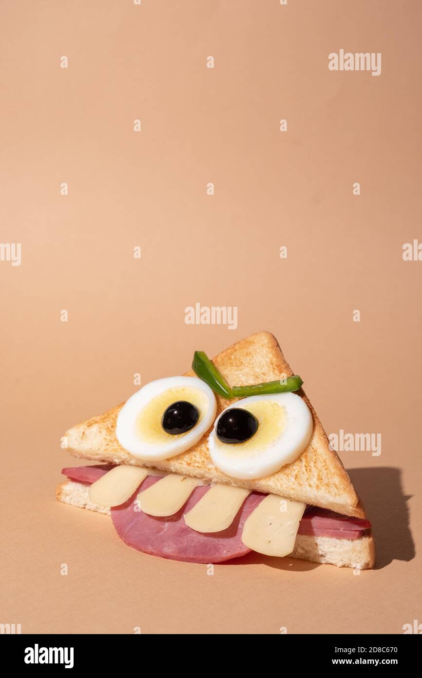 Spaß Halloween Monster Sandwich Stockfoto