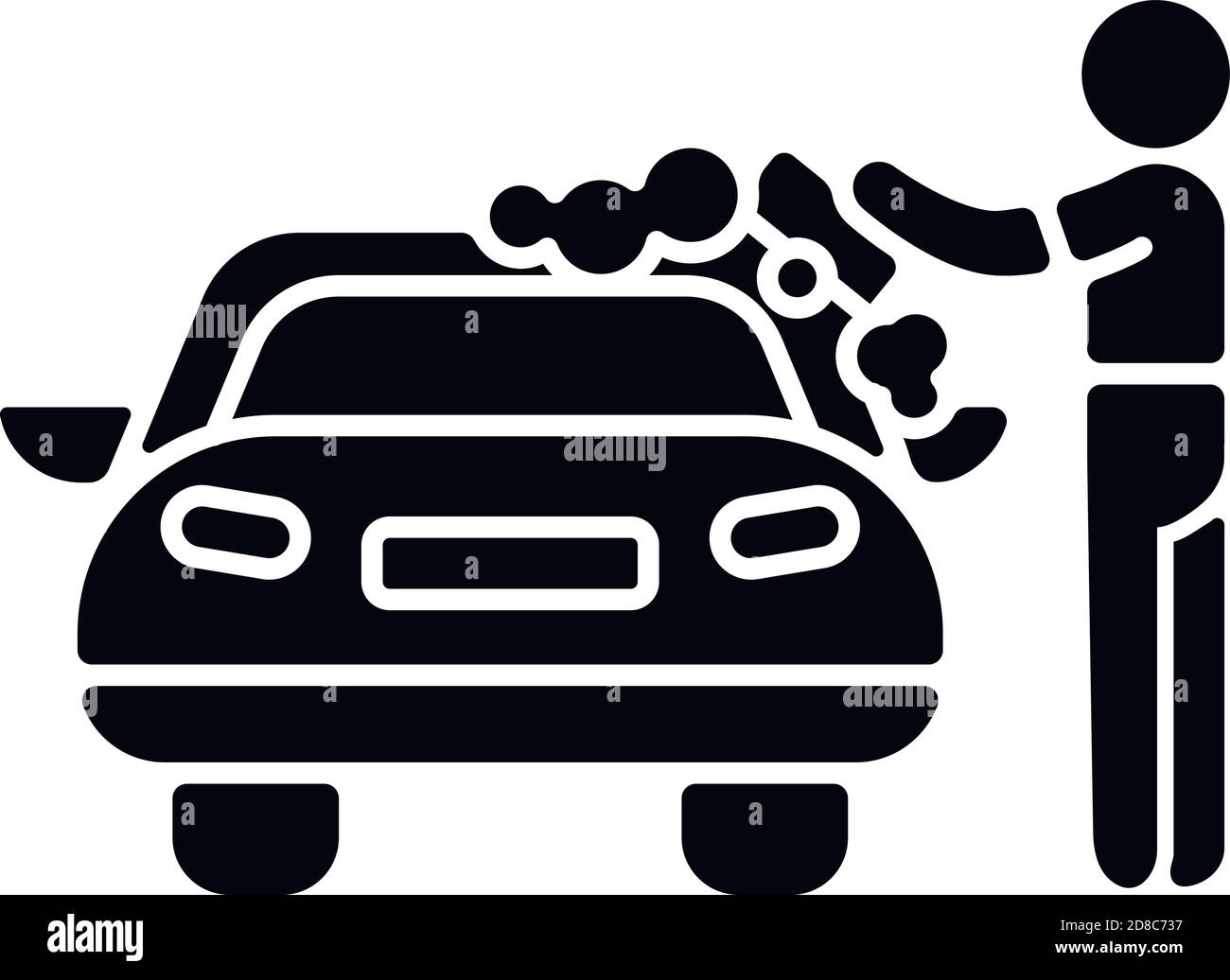 Autolackscheibe, schwarzes Glyphensymbol Stock Vektor