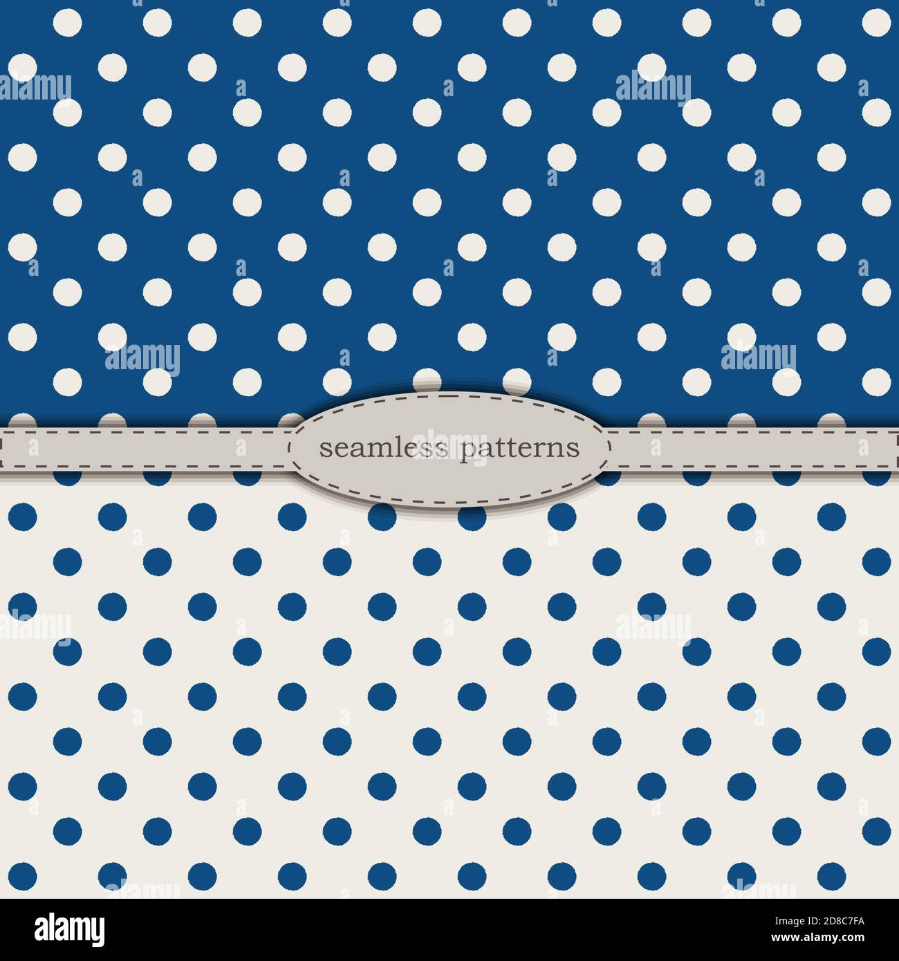 Handgezeichnete nahtlose Muster in vereinfachtem skandinavischen Minimalismus Stil. Klassische blaue pantone 2020 und beige bicolor. Stock handgezeichneten Vektor für den Druck auf Stoff, Textil, Tapete, Verpackung. Stock Vektor