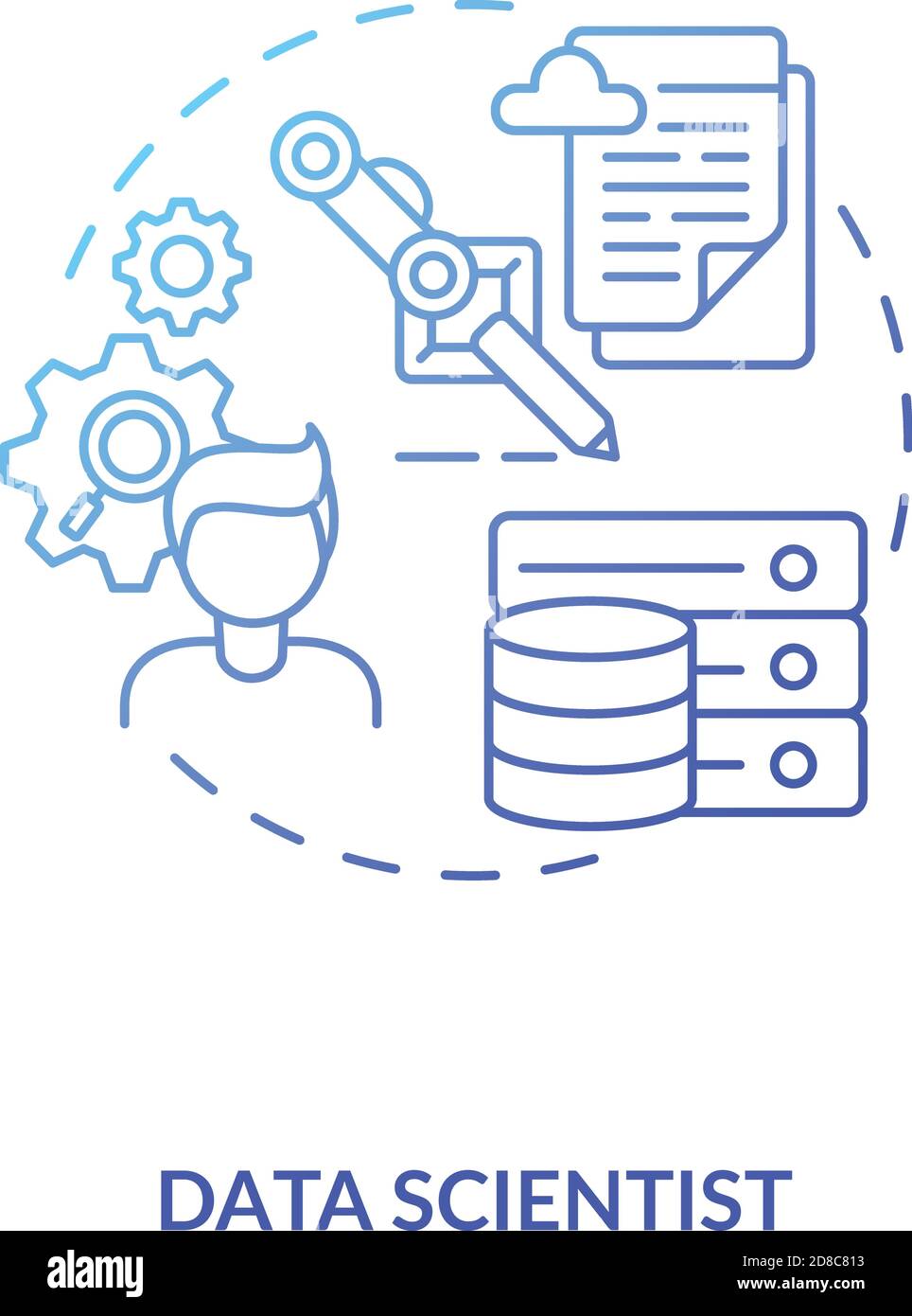 Symbol für das Data Scientist-Konzept Stock Vektor