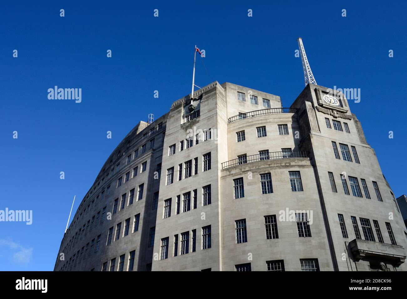 BBC Broadcasting House, Portland Place, Marylebone, West London, Großbritannien Stockfoto