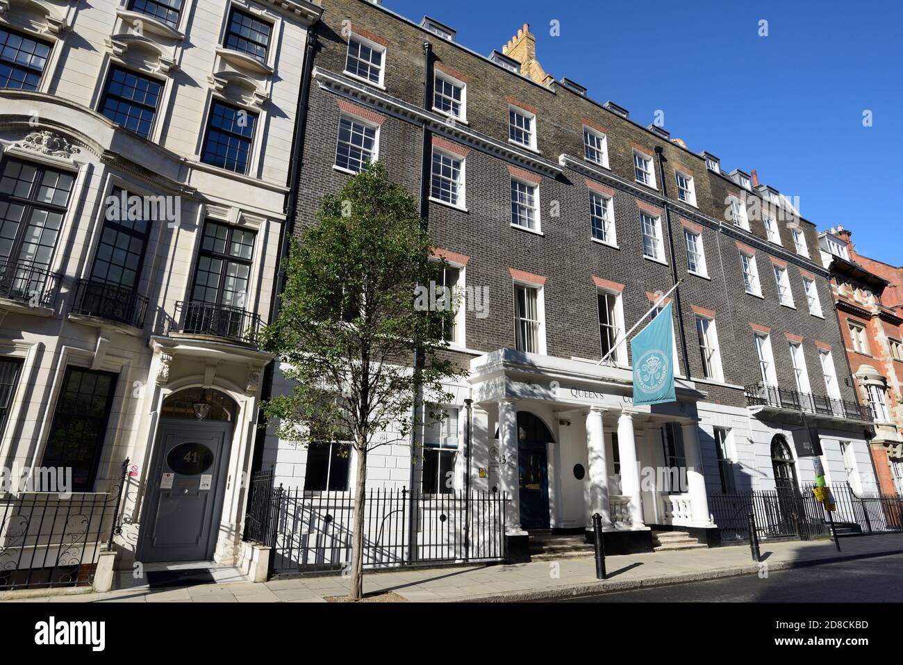 Queen's College London, Harley Street, Marylebone, West London, Großbritannien Stockfoto