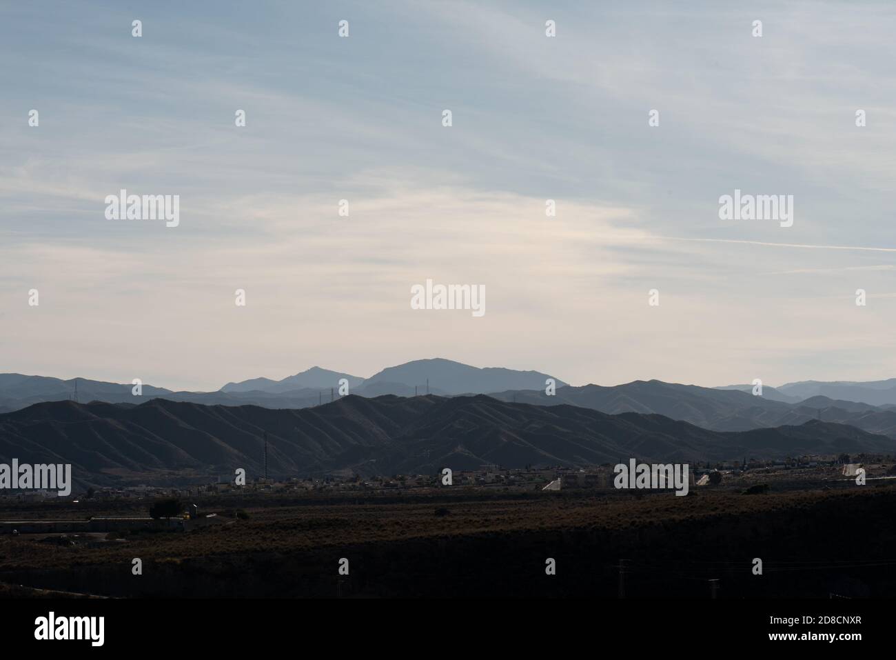 Blick von Casa Cana, 9 Calle Italia, Zurgena, Provinz Almeria, Andalusien, Spanien. Stockfoto