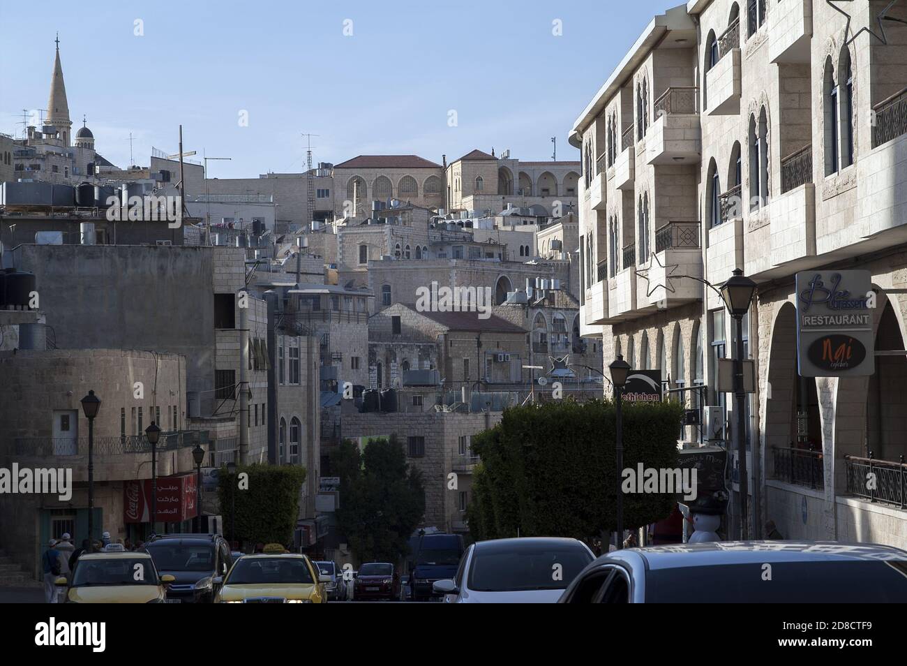 Bethlehem, בית לחם, Palästina, بيت لحم, Israel, Izrael, ישראל, Palestyna, دولة فلسطين; eine der typischen Straßen der Stadt. Eine der Straßen. Stockfoto