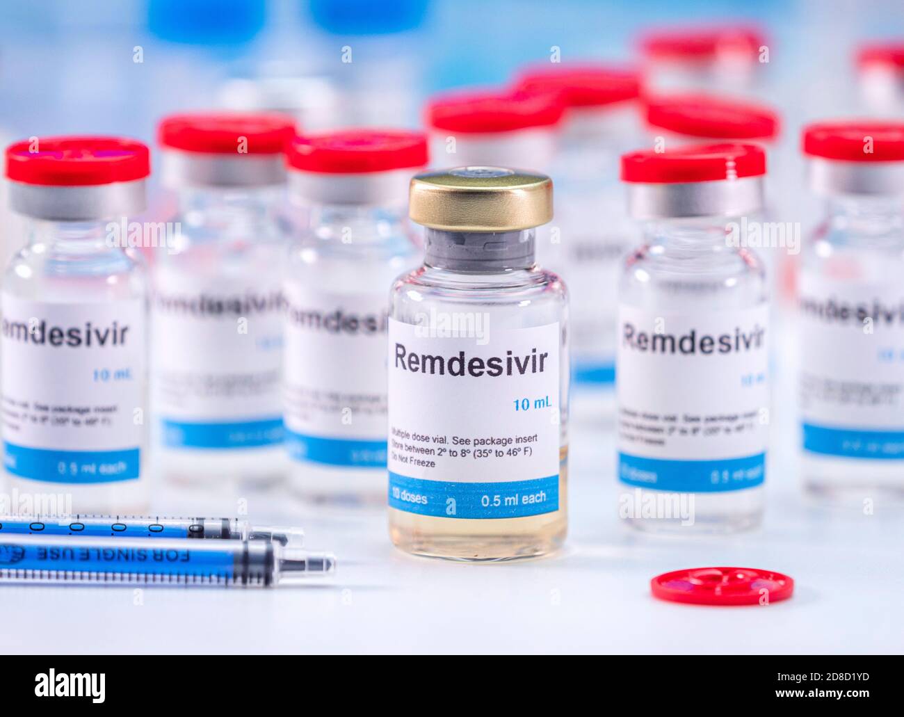 Medikamente für Menschen, die von Covid-19 betroffen sind, ist Remdesivir eine selektive antivirale Prophylaxe gegen Viren, die bereits in experimentellen uns ist Stockfoto