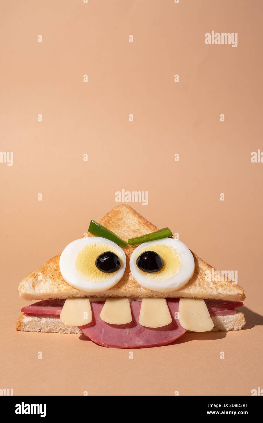 Spaß Halloween Monster Sandwich Stockfoto
