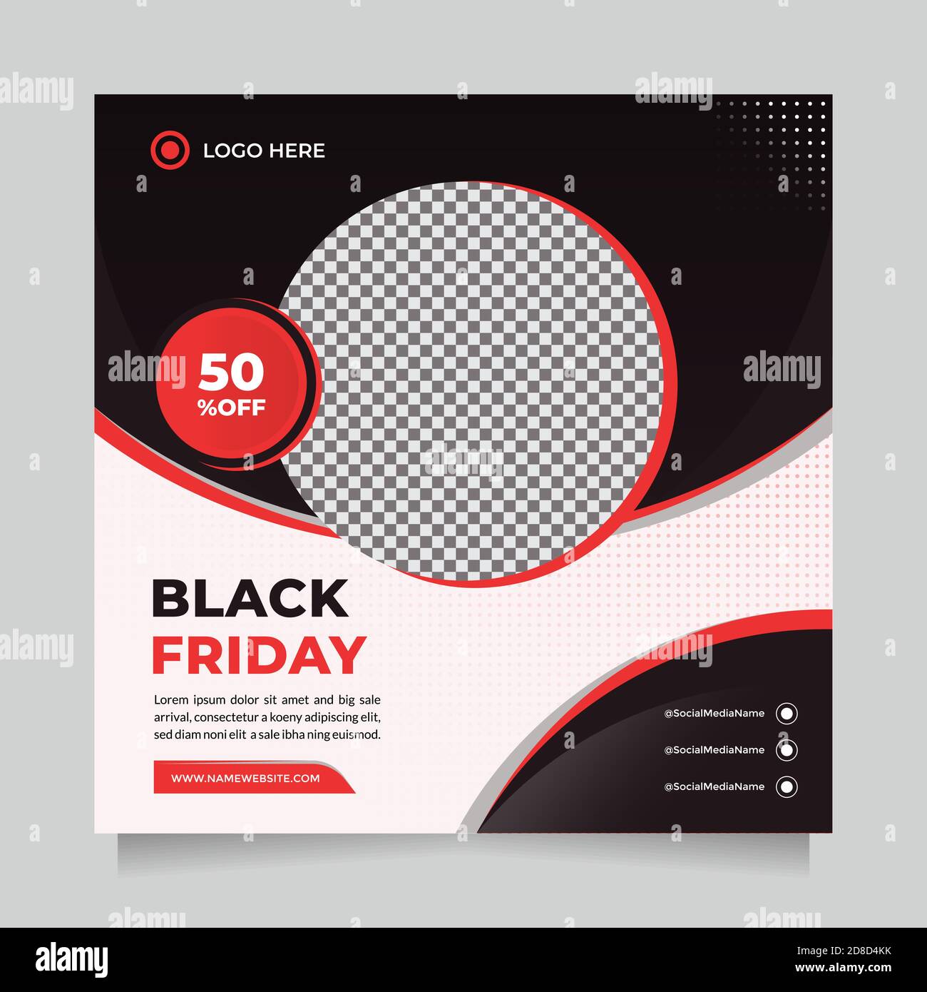 Stilvolle Black friday Saison Verkauf Social Media Post und Web-Banner-Vorlage für digitales Marketing. Trendy editierbare Vorlage für Promotion-Produkt Stock Vektor