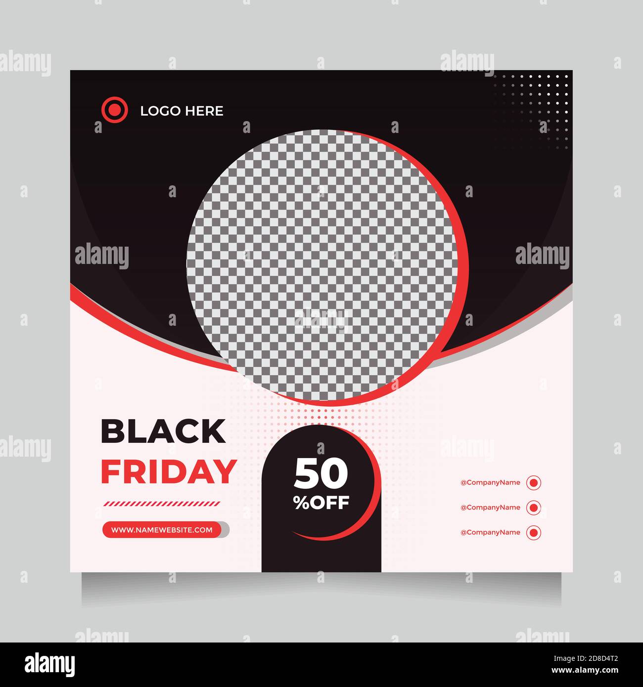 Black friday Saison Verkauf Social Media Post und Web-Banner-Vorlage für digitales Marketing. Trendy editierbare Vorlage für Promotion-Produkt Stock Vektor