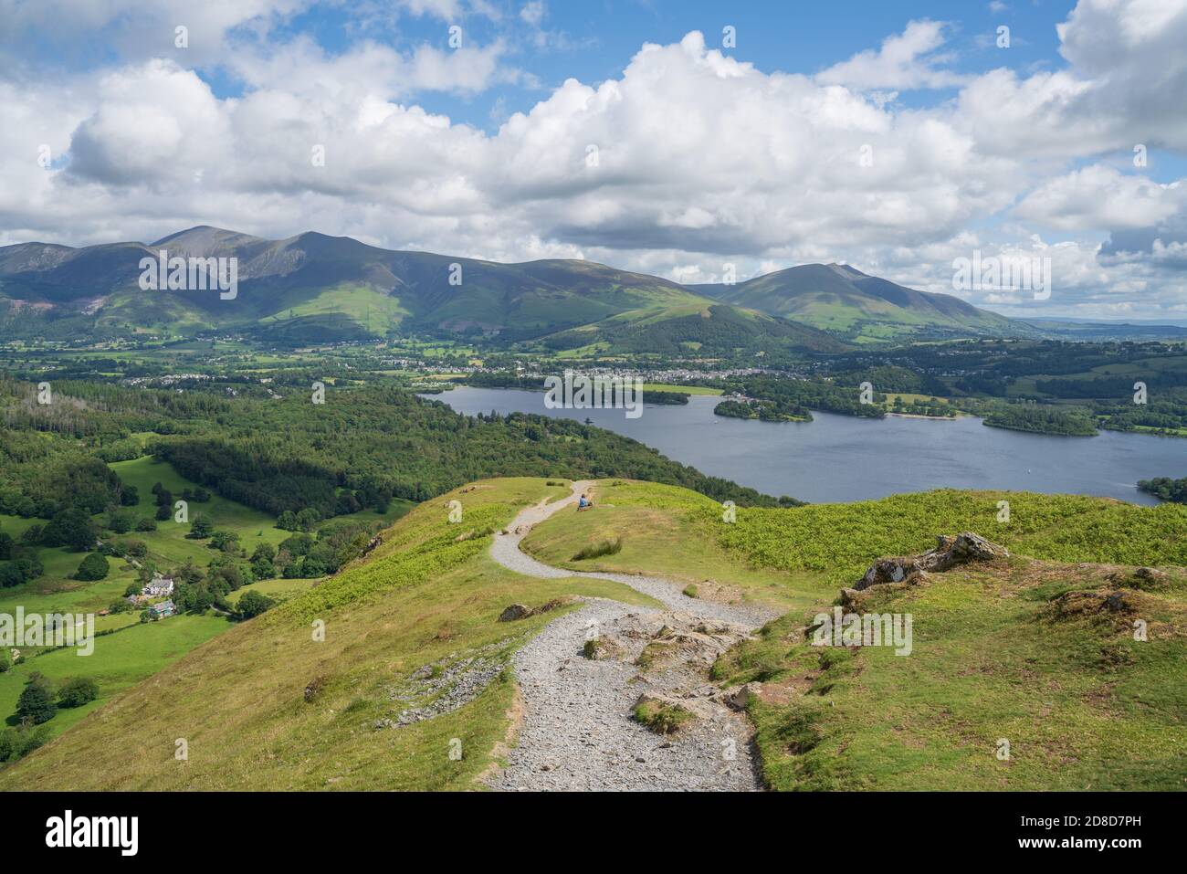 Wandern auf den sanften Hügeln des Lake District, Cumbria, England, Großbritannien Stockfoto