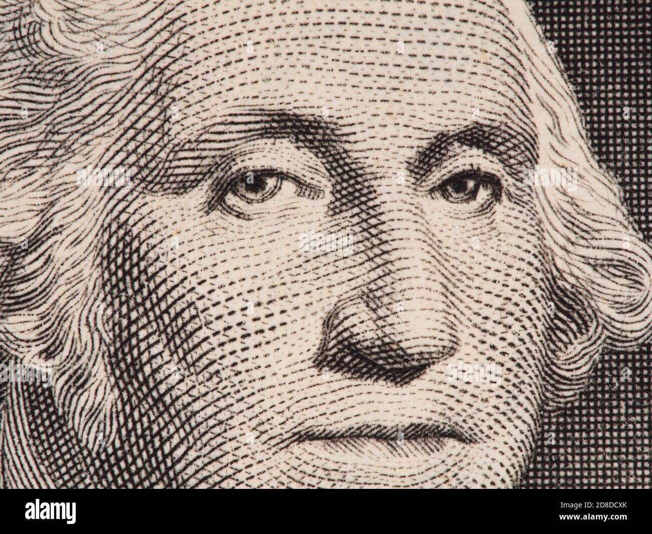 George Washington Porträt auf der US-Dollar-Rechnung extreme Makro, vereinigten Staaten Geld Stockfoto