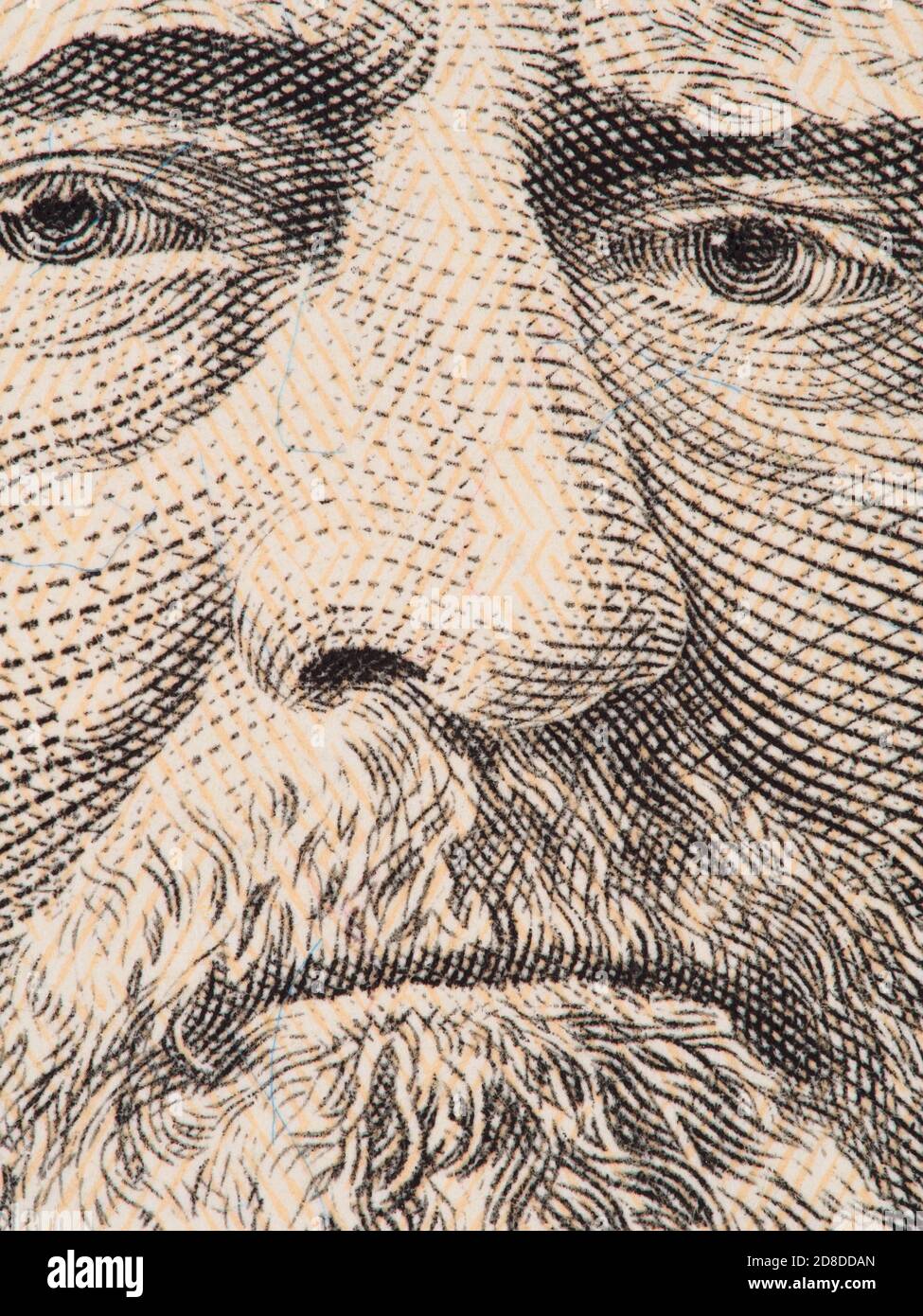 Präsident Ulysses S. Grant konfrontiert extreme Makro auf US-Dollar-Rechnung 50, usa Geld Nahaufnahme, 2013 Serie Stockfoto